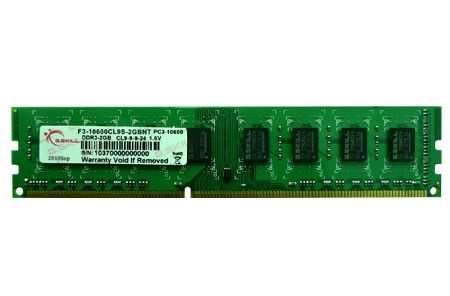 זיכרון למחשב נייח שולחני - G.Skill F3-10600CL9S-2GBNT 2GB DDR3 1333MHz Single Memory Stick