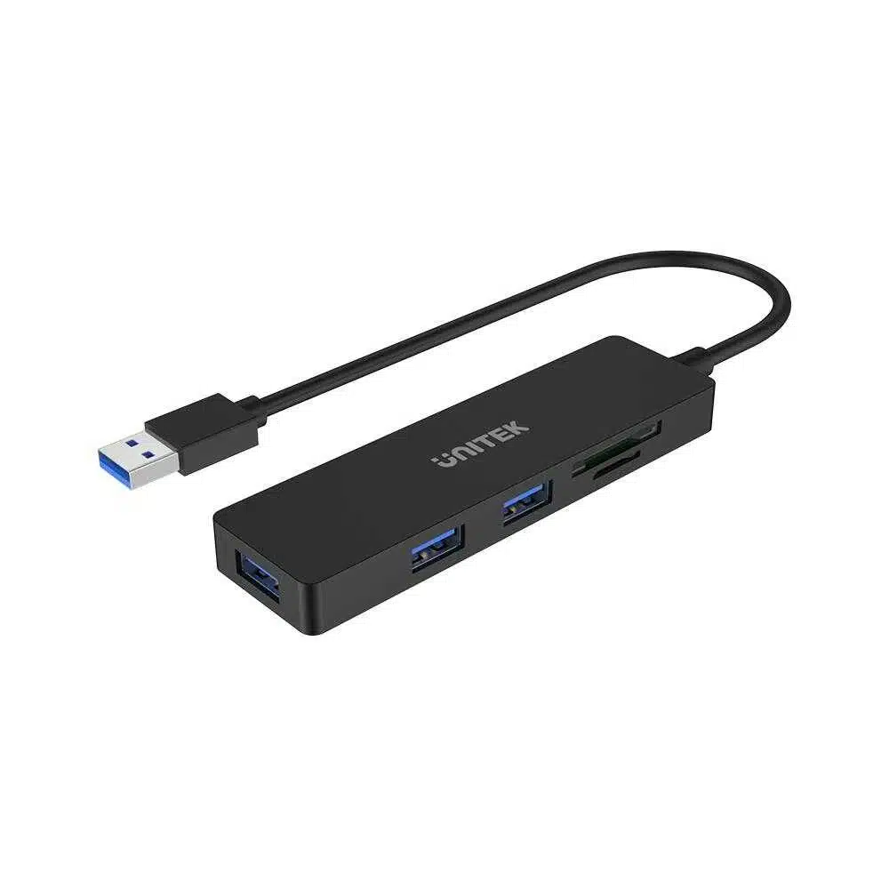 uHUB Q4 מפצל 3 פורט וקורא כרטיסים USB A