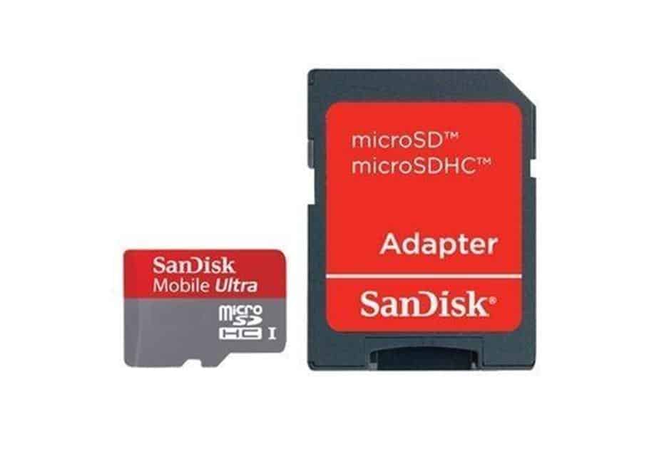 כרטיס זיכרון SanDisk Mobile Ultra microSDHC 64GB כרטיס בצבע אדום אפור + SD Adapter -Class 10
