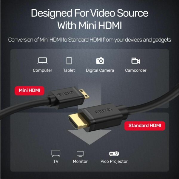4K 60Hz High G-tech Mini HDMI to HDMI 2.0 Cable Y-C179