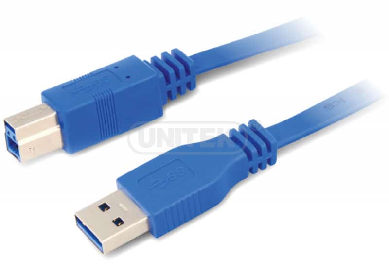 כבל מאריך UNITEK 1.5M USB3.0 A Male to B Male Flat Cable