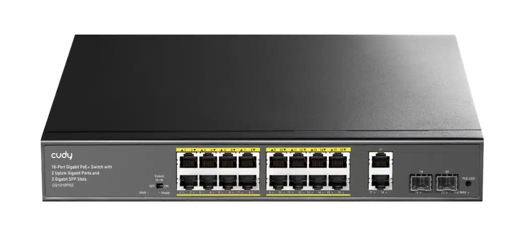 CUDY 16-GbE PoE Switch with 2 Uplink GbE GS1018PS2 1.0
