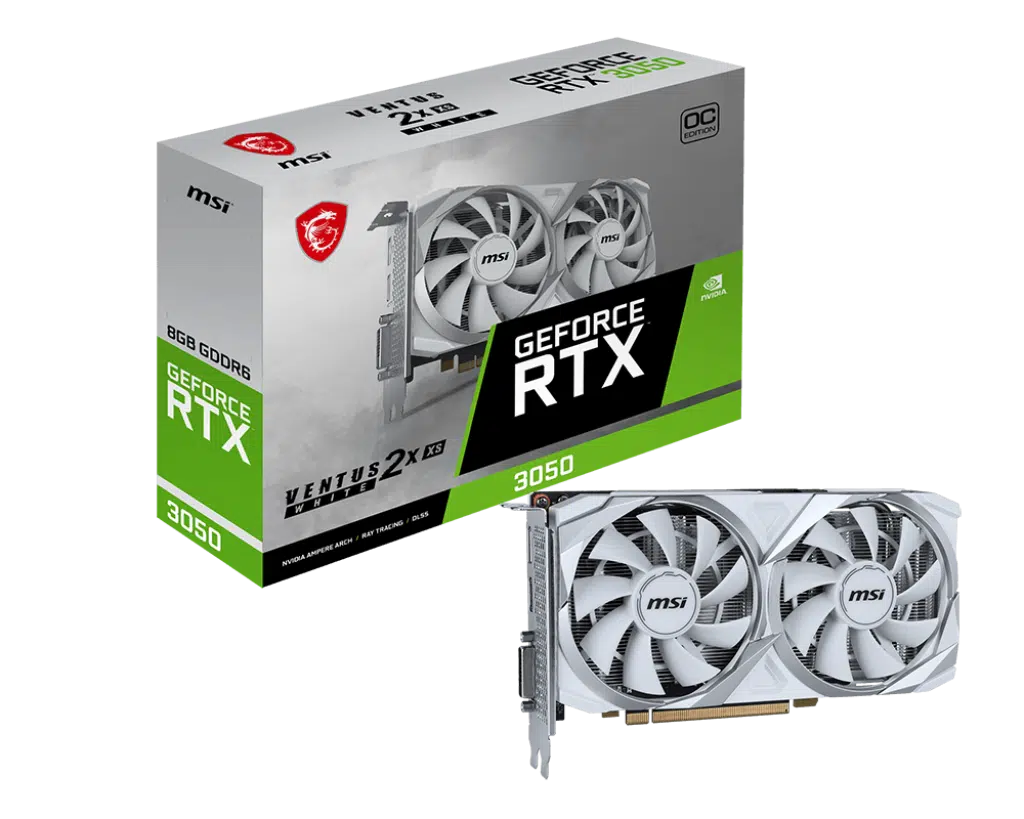 כרטיס מסך MSI GeForce RTX 3050 VENTUS 2X XS WHITE 8G OC