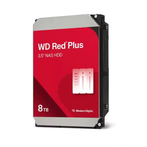 כונן קשיח פנימי "WD Red plus NAS 3.5 בנפח 8TB מבית Western Digital דגם WD80EFPX