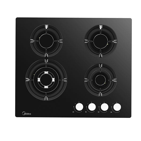 כיריים גז 4 להבות בגימור זכוכית שחורה דגם 60GH503B מבית MIDEA
