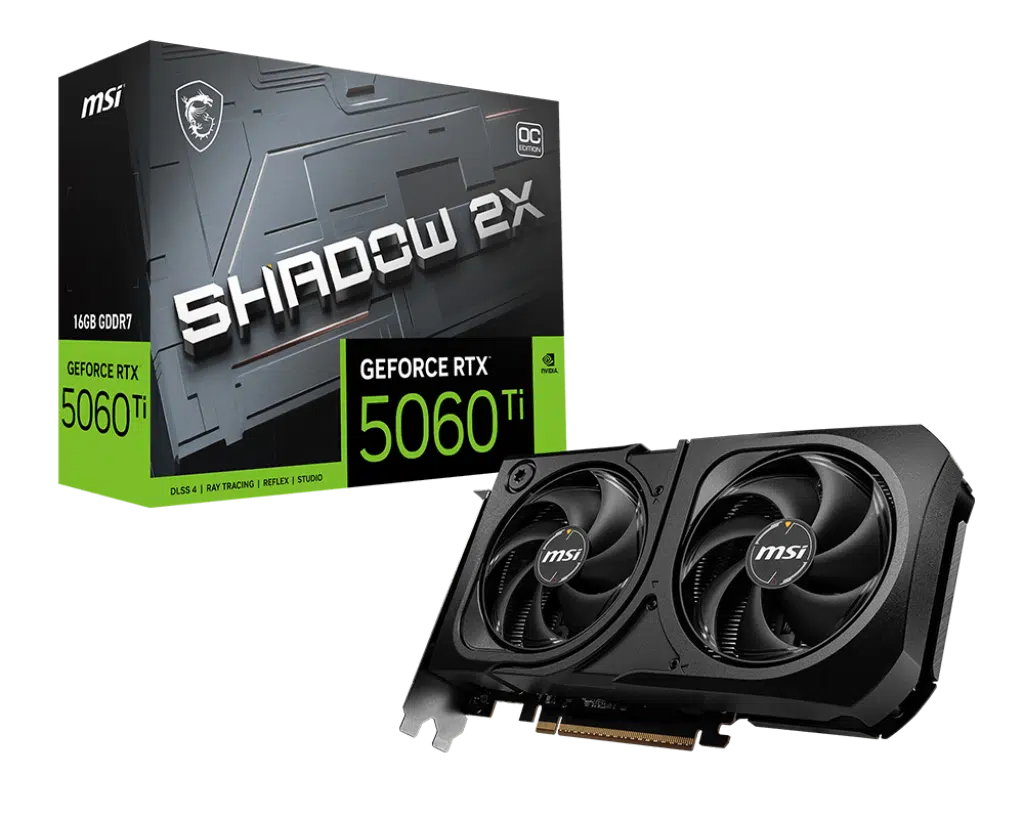 כרטיס מסך MSI GeForce RTX 5060 Ti 16G SHADOW 2X OC PLUS