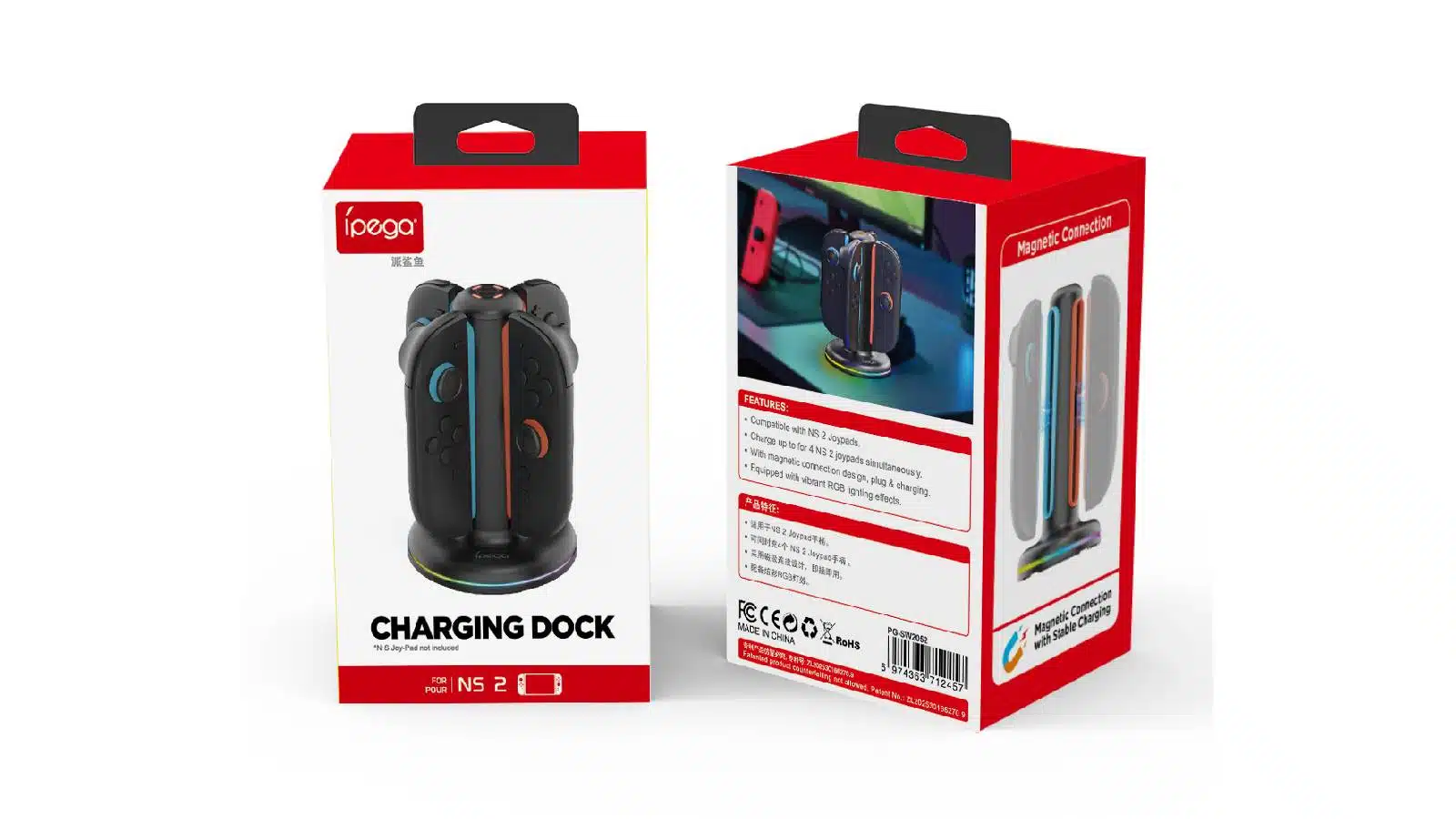 מטען לשלטי Joy-Cons 2 For Nintendo Switch 2 Joy-Cons With Rgb Light