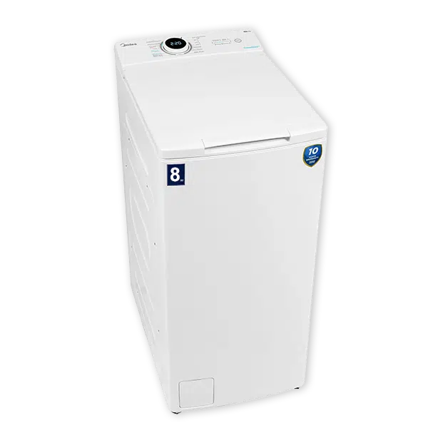 מכונת כביסה פתח עליון 8 ק"ג דגם MF100T80B/W-IL מבית MIDEA