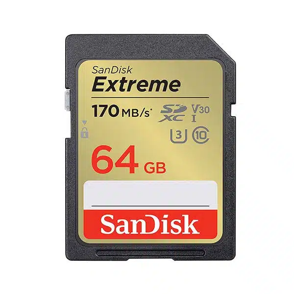 כרטיס זיכרון Extreme SDXC UHS I בנפח 64GB מבית Sandisk דגם SDSDXV2-064G-GNCIN